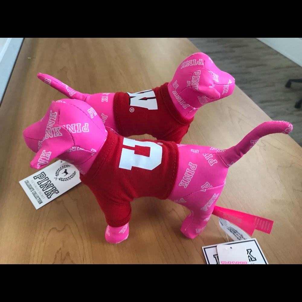 Two PINK Collegiate Mini Dogs - Reserved